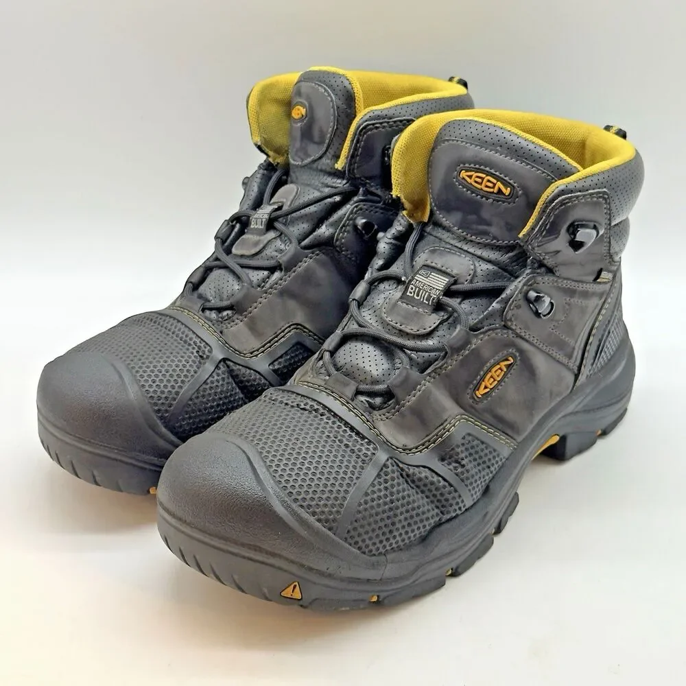 Keen Logandale Utility Waterproof Steel Toe Work Boot Men's 11D Black Lace Up